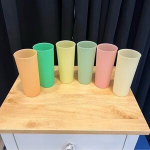 Vintage Tupperware pastel tumblers LIKE NEW - NO LIDS lot of 6